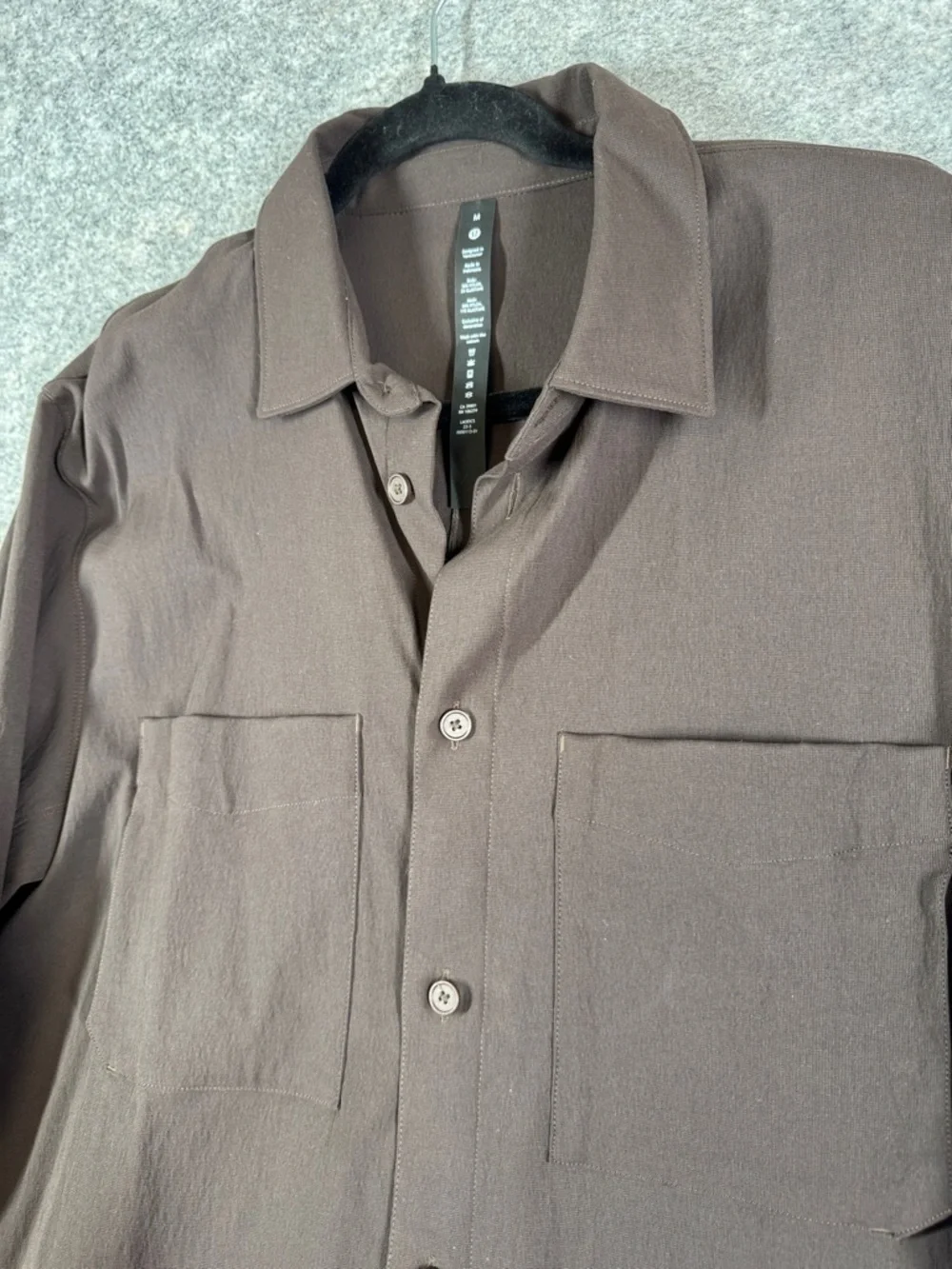 Lululemon Athletica Commission Brown Long Sleeve Button Shirt Size M Stretch - Picture 6 of 13